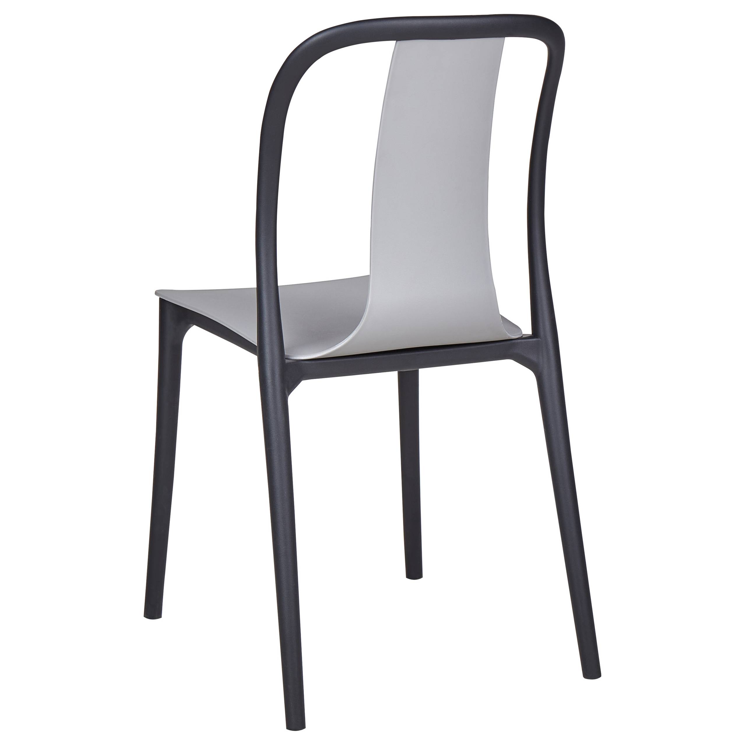 Beliani - Lot de 4 Chaises de Jardin en Plastique Gris et Noir Intérieur Extérieur Style Moderne - Imagen 6
