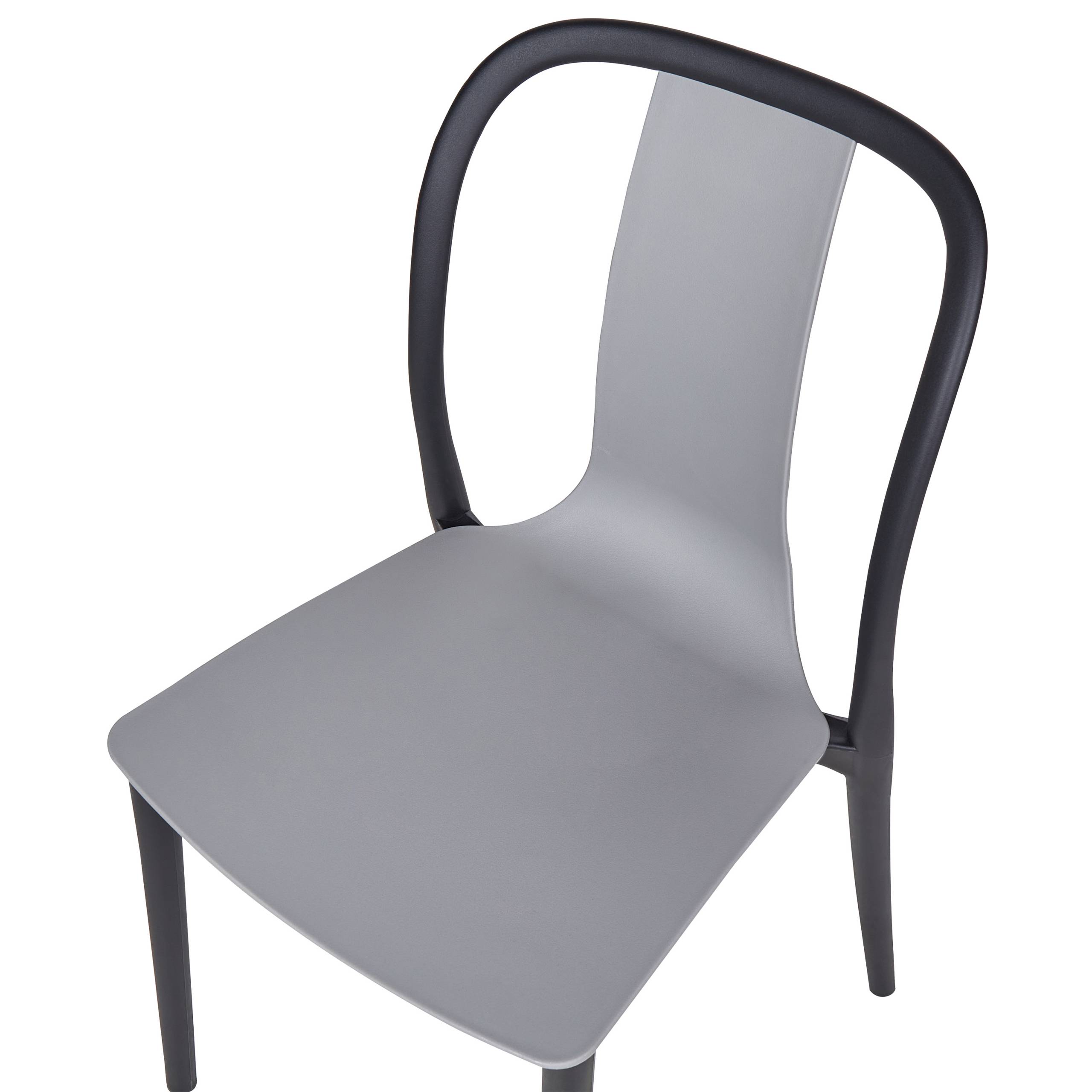 Beliani - Lot de 4 Chaises de Jardin en Plastique Gris et Noir Intérieur Extérieur Style Moderne - Imagen 7