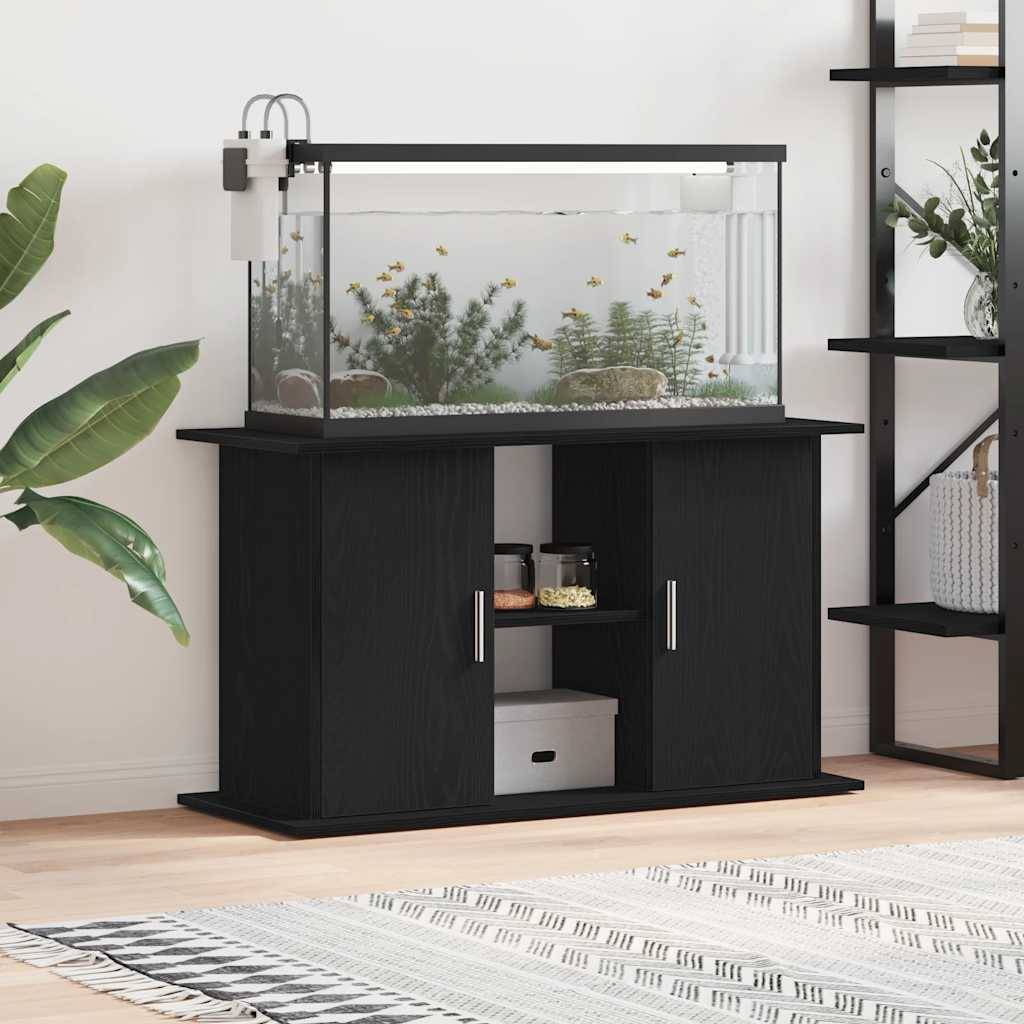 Meuble d'aquarium Chêne Noir Rangement Mixte Portes et Étagères 101x41x58 cm - ComfortXL Outdoor Living - Image 1