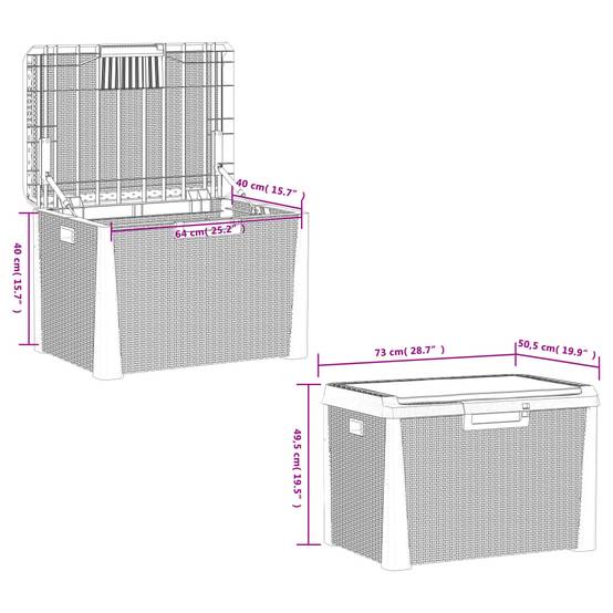 Banc Coffre de Rangement Polypropylène avec Coussin pour Jardin Terrasse Brun 125L – ComfortXL Outdoor Living - Image 10