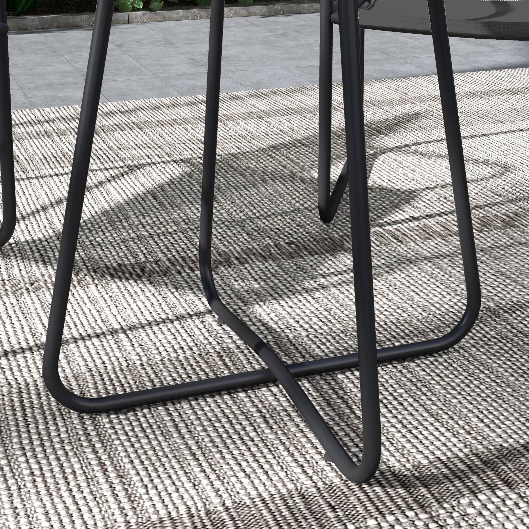 Outsunny - Ensemble salon de jardin 3 pcs 2 fauteuils et table ronde gris - Outsunny - Imagen 5