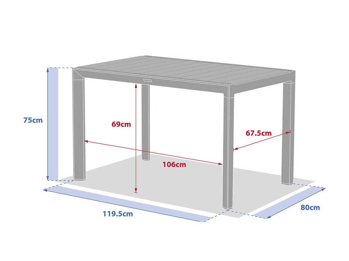 Hesperide - Table de jardin rectangulaire alu Evasion 4 places effet bois Lin et argile + 4 fauteuils Piazza - Hespéride - Image 7