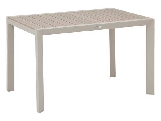 Hesperide - Table de jardin rectangulaire alu Evasion 4 places effet bois Lin et argile + 4 fauteuils Piazza - Hespéride - Image 3