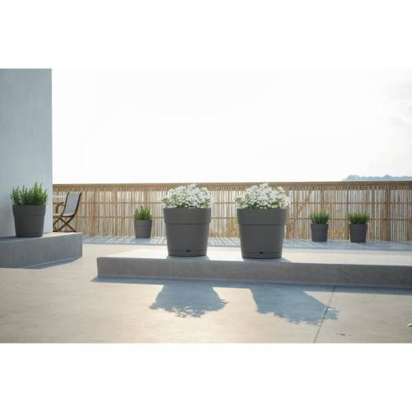 Artevasi - Pot A Fleurs Et Plantes Rond Capri Large - Plastique - Réservoir D'eau - Diametre 50 Cm - Blanc - Artevasi - Imagen 4
