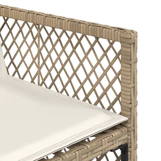 Salon de Jardin XXL 14 Places Encastrable, Grande Table Verre, Résine Tressée Beige et Tabourets – ComfortXL Outdoor Living - Image 9