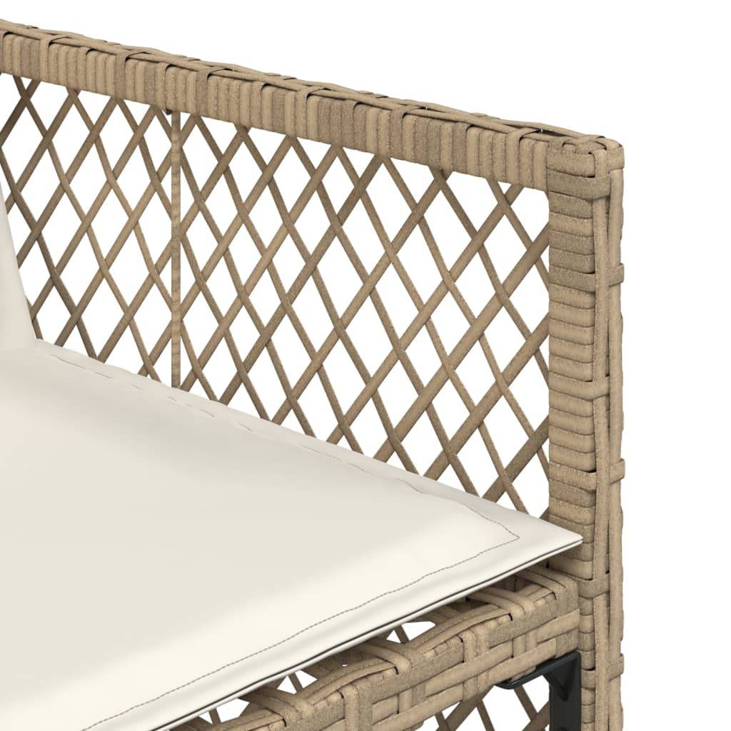 Salon de Jardin XXL 14 Places Encastrable, Grande Table Verre, Résine Tressée Beige et Tabourets – ComfortXL Outdoor Living - Image 9