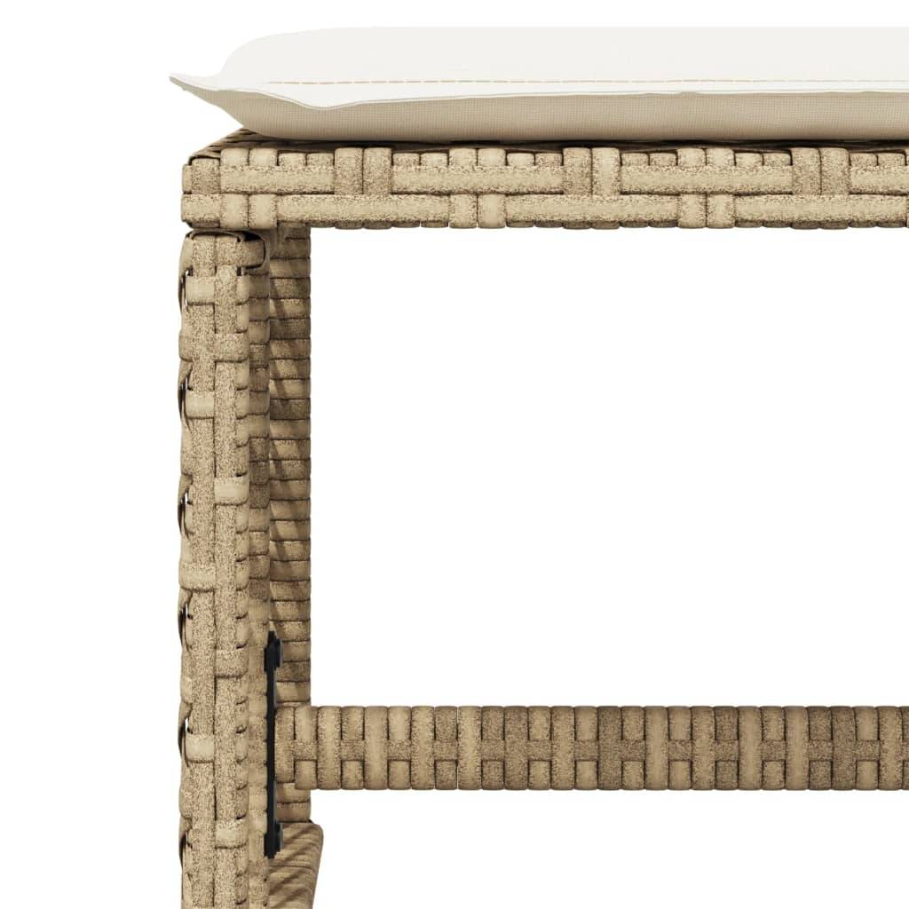 Salon de Jardin XXL 14 Places Encastrable, Grande Table Verre, Résine Tressée Beige et Tabourets – ComfortXL Outdoor Living - Image 10