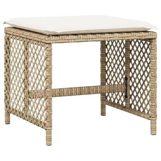 Salon de Jardin XXL 14 Places Encastrable, Grande Table Verre, Résine Tressée Beige et Tabourets – ComfortXL Outdoor Living - Image 5