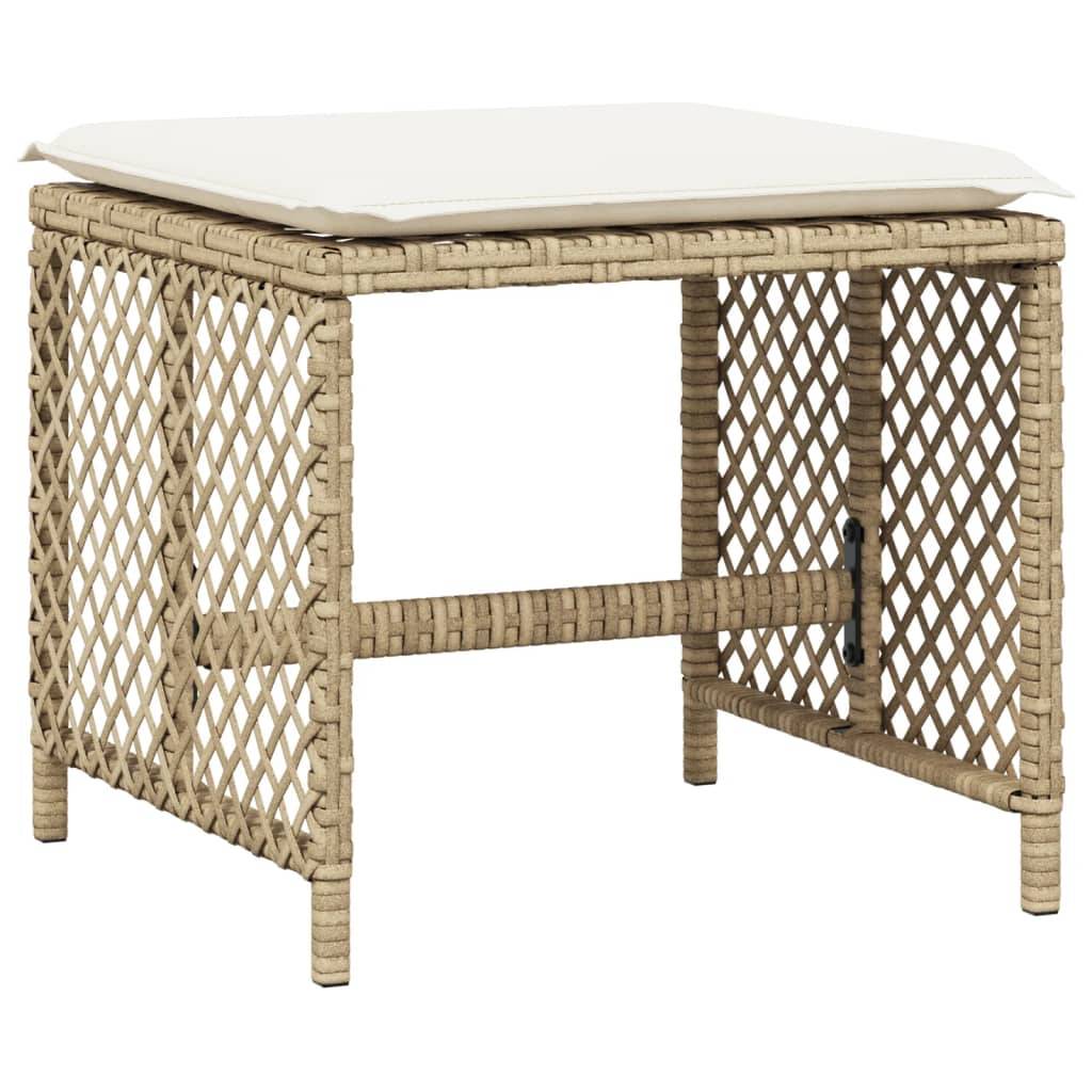 Salon de Jardin XXL 14 Places Encastrable, Grande Table Verre, Résine Tressée Beige et Tabourets – ComfortXL Outdoor Living - Image 5