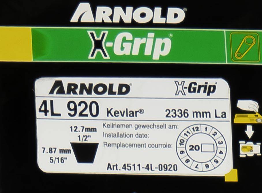 Arnold - Courroie trapézoïdale X-Grip V de type 4L920 Arnold - Imagen 2