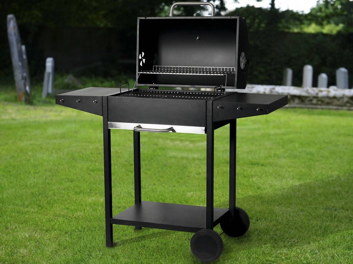 Barbecue Charbon De Bois "bizon" - 119 X 50 X 101 Cm - Noir -habitat Et Jardin - Image 2