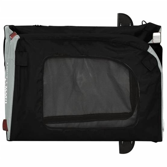 Remorque de vélo pour animaux fer et tissu noir et gris 68 x 134 x 73 cm - PANGIVO - Image 9