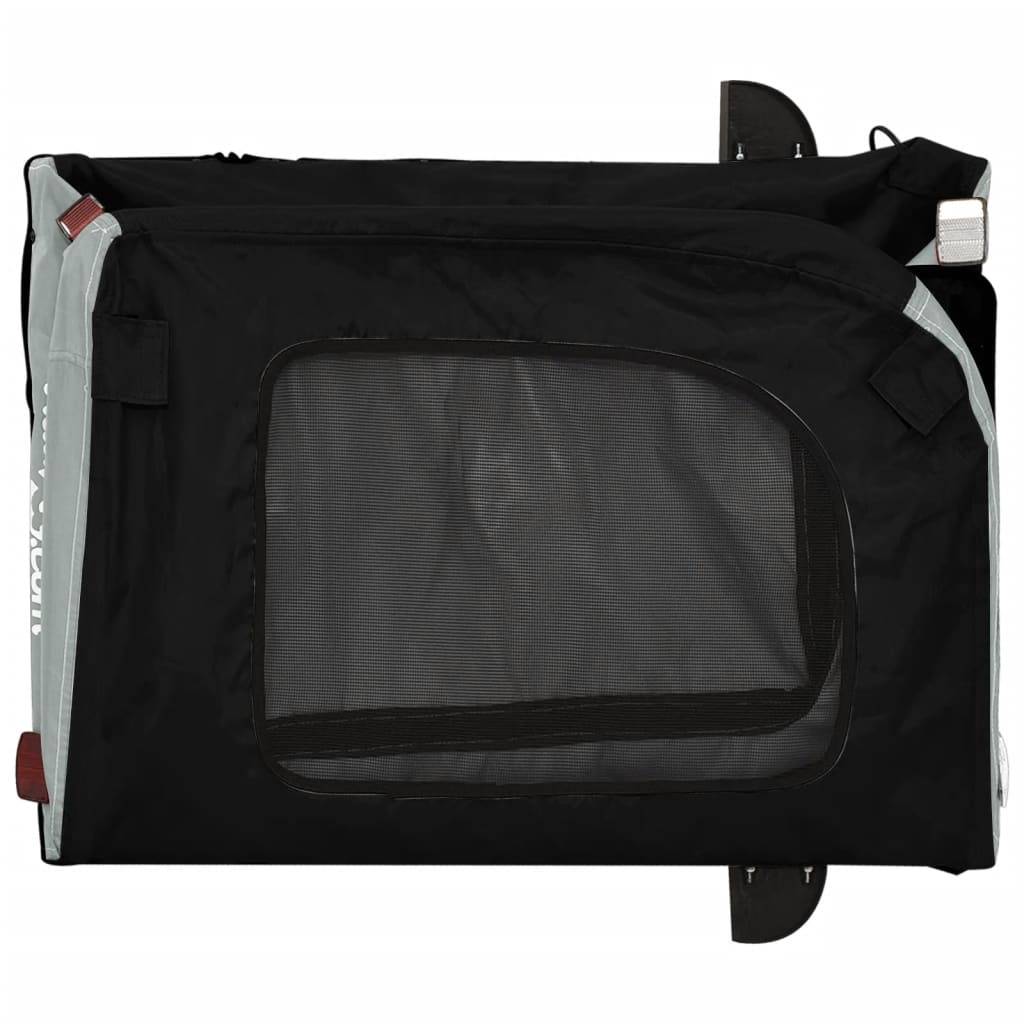Remorque de vélo pour animaux fer et tissu noir et gris 68 x 134 x 73 cm - PANGIVO - Image 9