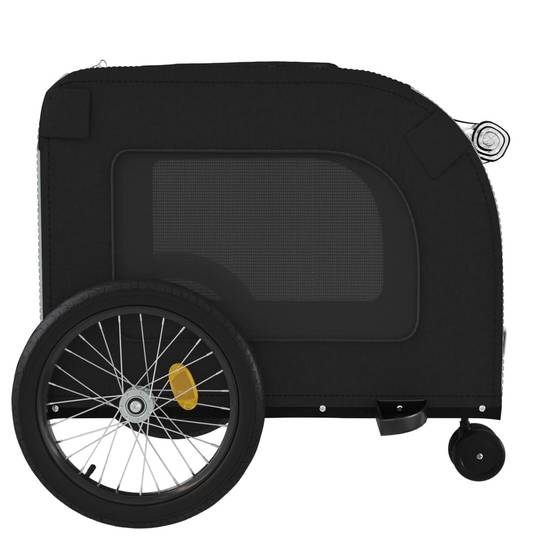 Remorque de vélo pour animaux fer et tissu noir et gris 68 x 134 x 73 cm - PANGIVO - Image 7