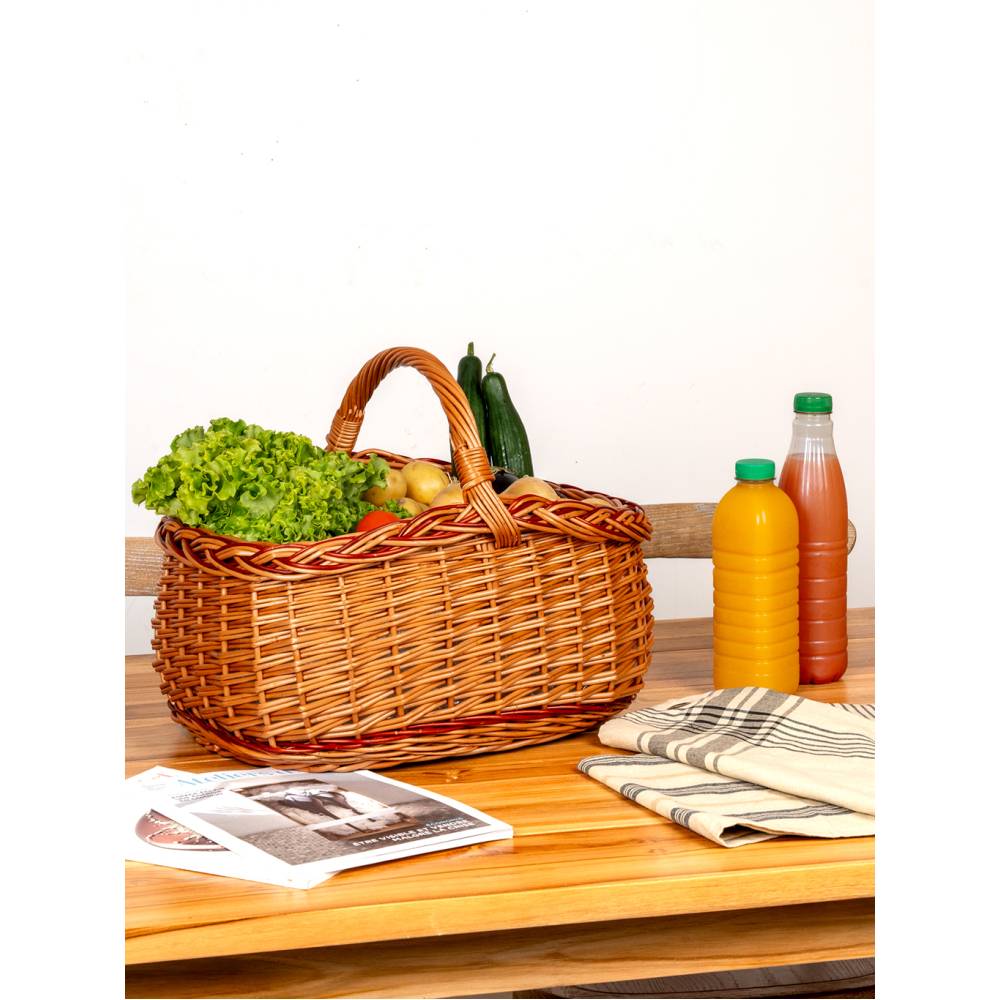 Aubry Gaspard - Panier en osier buff et marron - Imagen 2