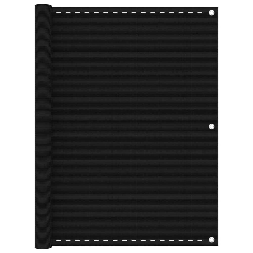 Helloshop26 - Écran de balcon brise pare vue protection confidentialité 120 x 300 cm PEHD noir - Imagen 1