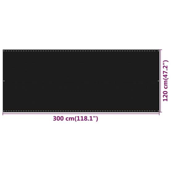 Helloshop26 - Écran de balcon brise pare vue protection confidentialité 120 x 300 cm PEHD noir - Imagen 5