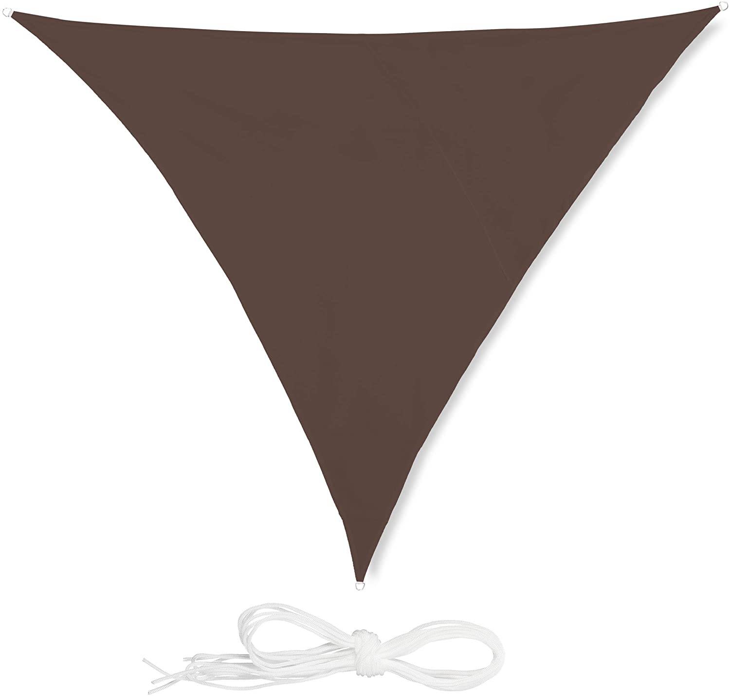 Helloshop26 - Voile d'ombrage triangle 4 x 4 x 4 m brun - Imagen 1