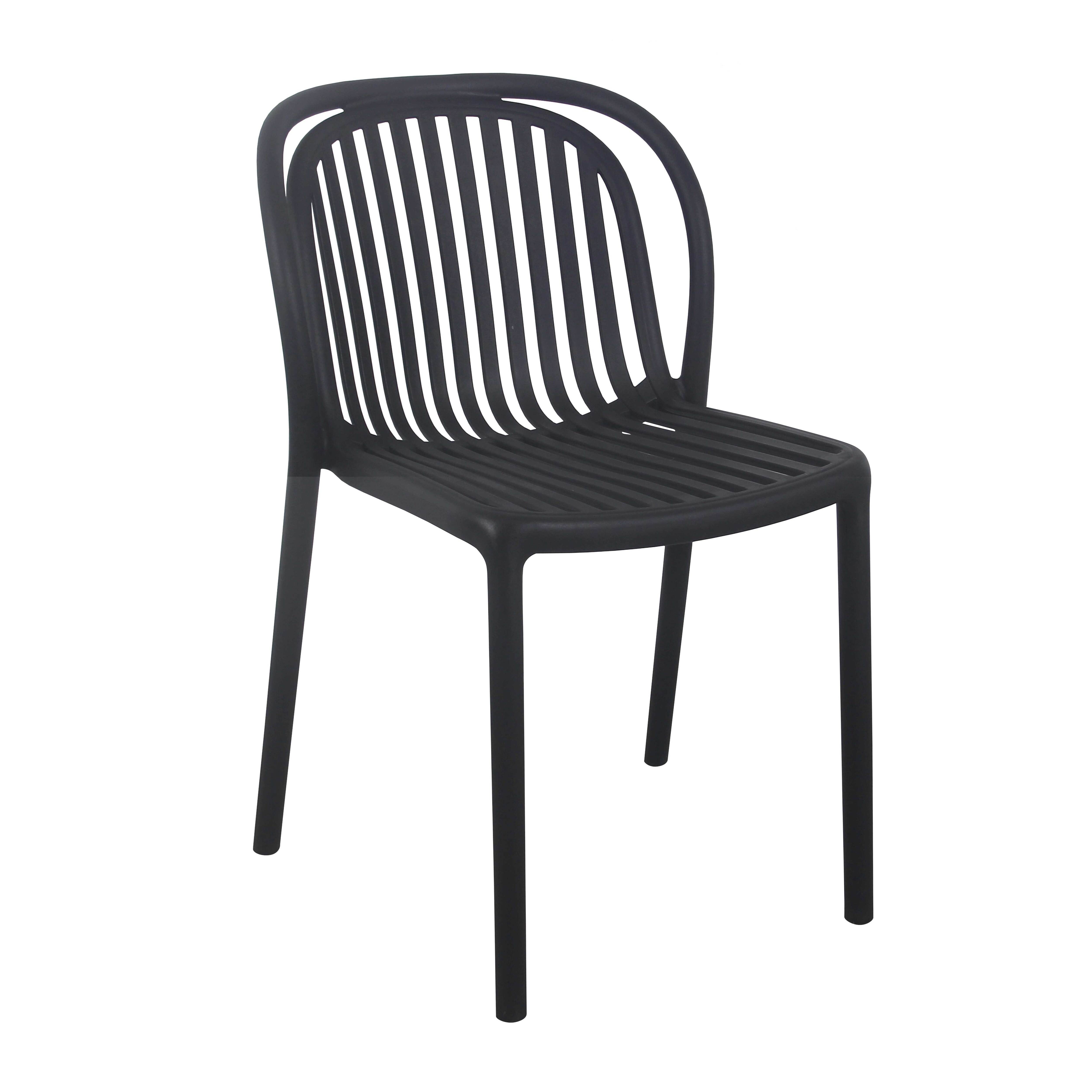 Oviala - Lot de 4 chaises de terrasse en plastique noir Copenhague - Oviala - Imagen 2