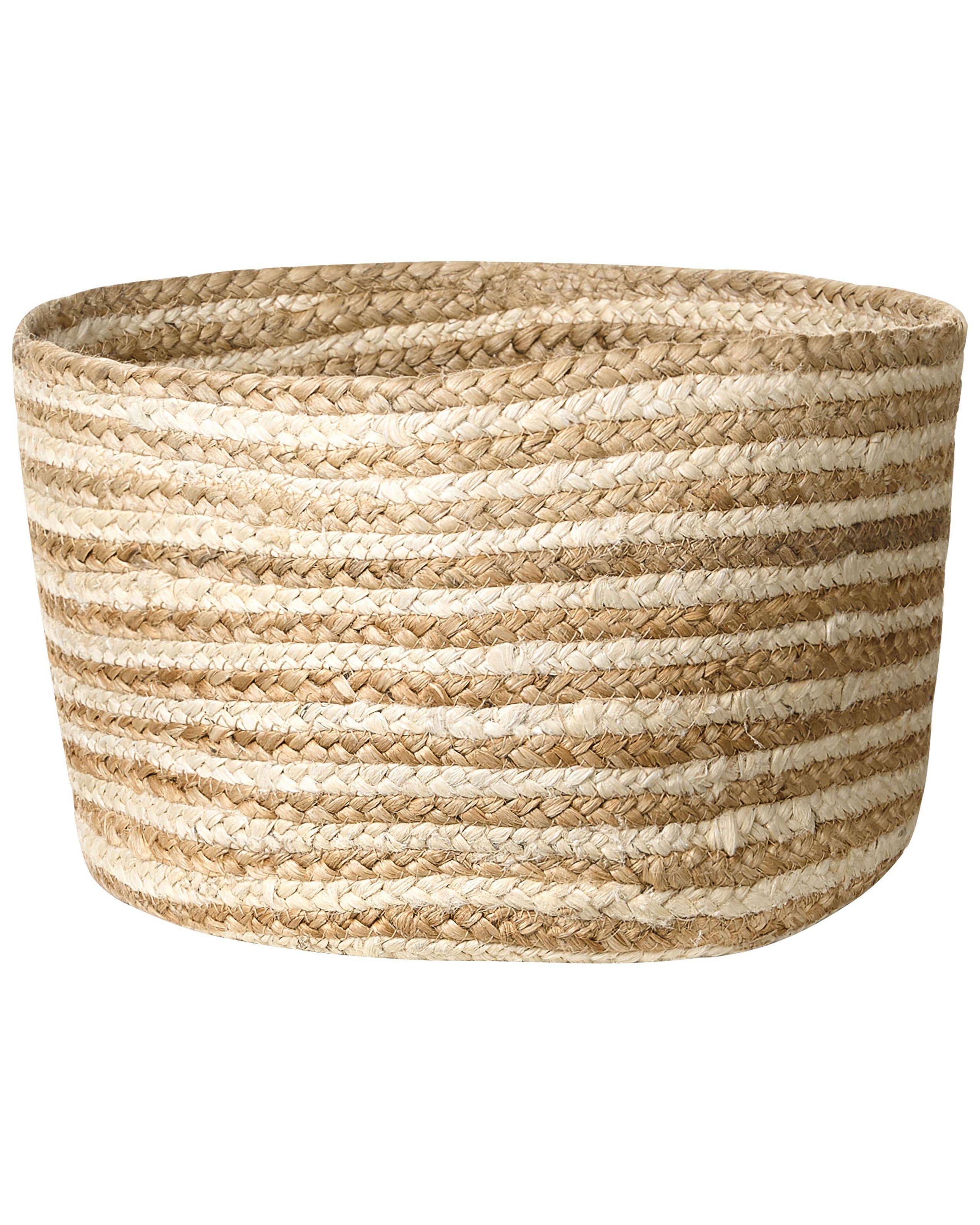 Beliani - Lot de 3 Paniers de Rangement en Jute Naturelle Beige 13/14/20 cm de Hauteur Accessoire Linge Décoration Boho - Imagen 9