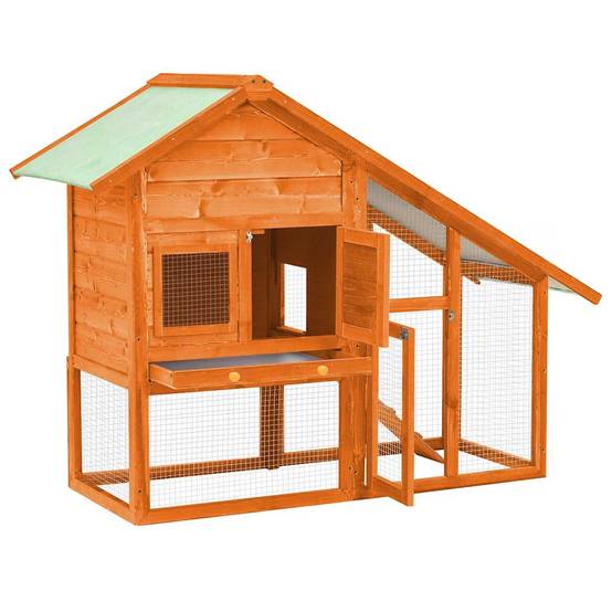 Vidaxl - Clapier 140x63x120 cm Bois de sapin massif vidaXL 170868 - Imagen 2