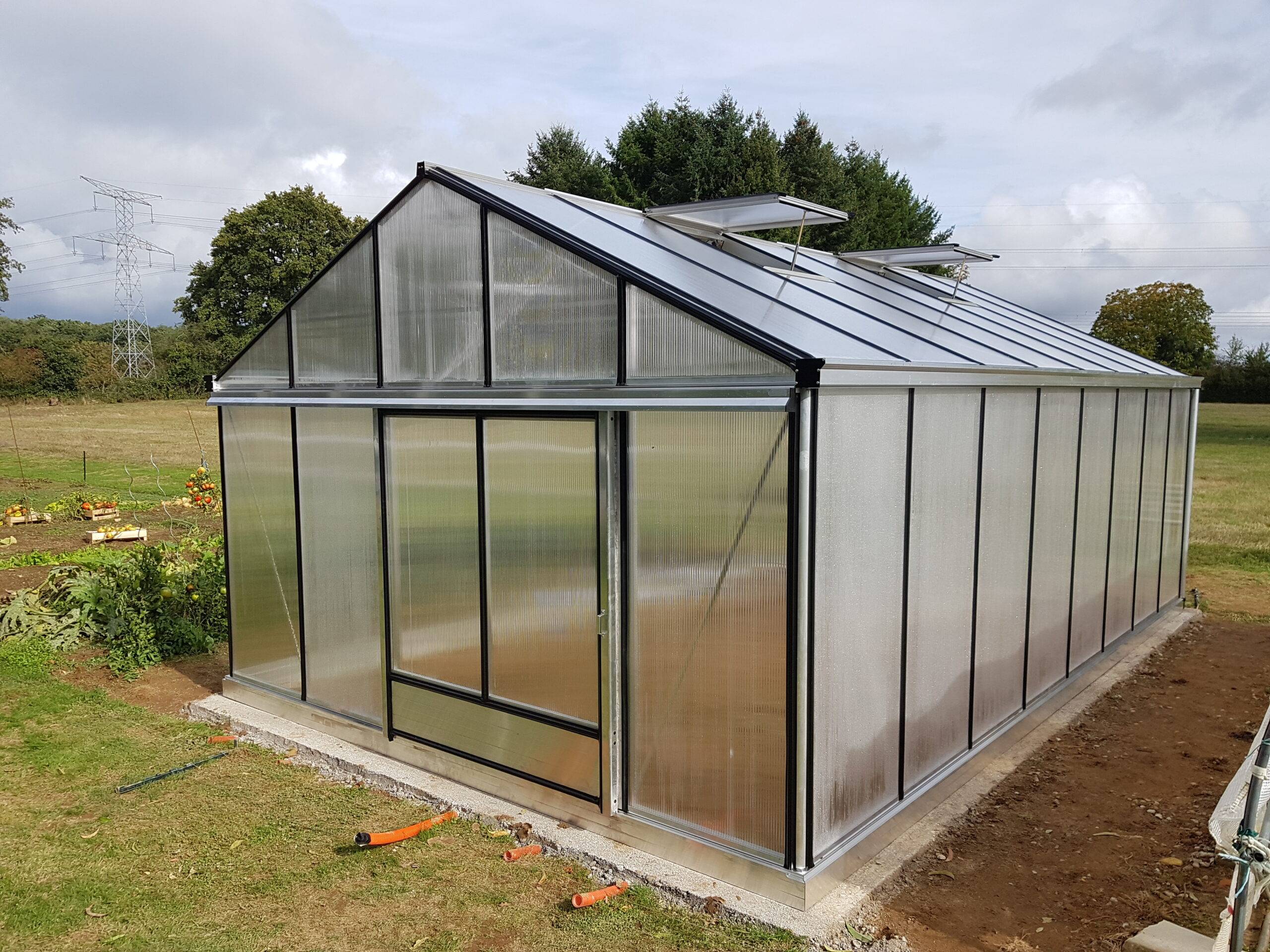 17m² -  Serre en polycarbonate 8 mm alvéolés  - Euro Plus - Laquée - 17m² - vert jonc - L'atelier Des Serres - Imagen 2