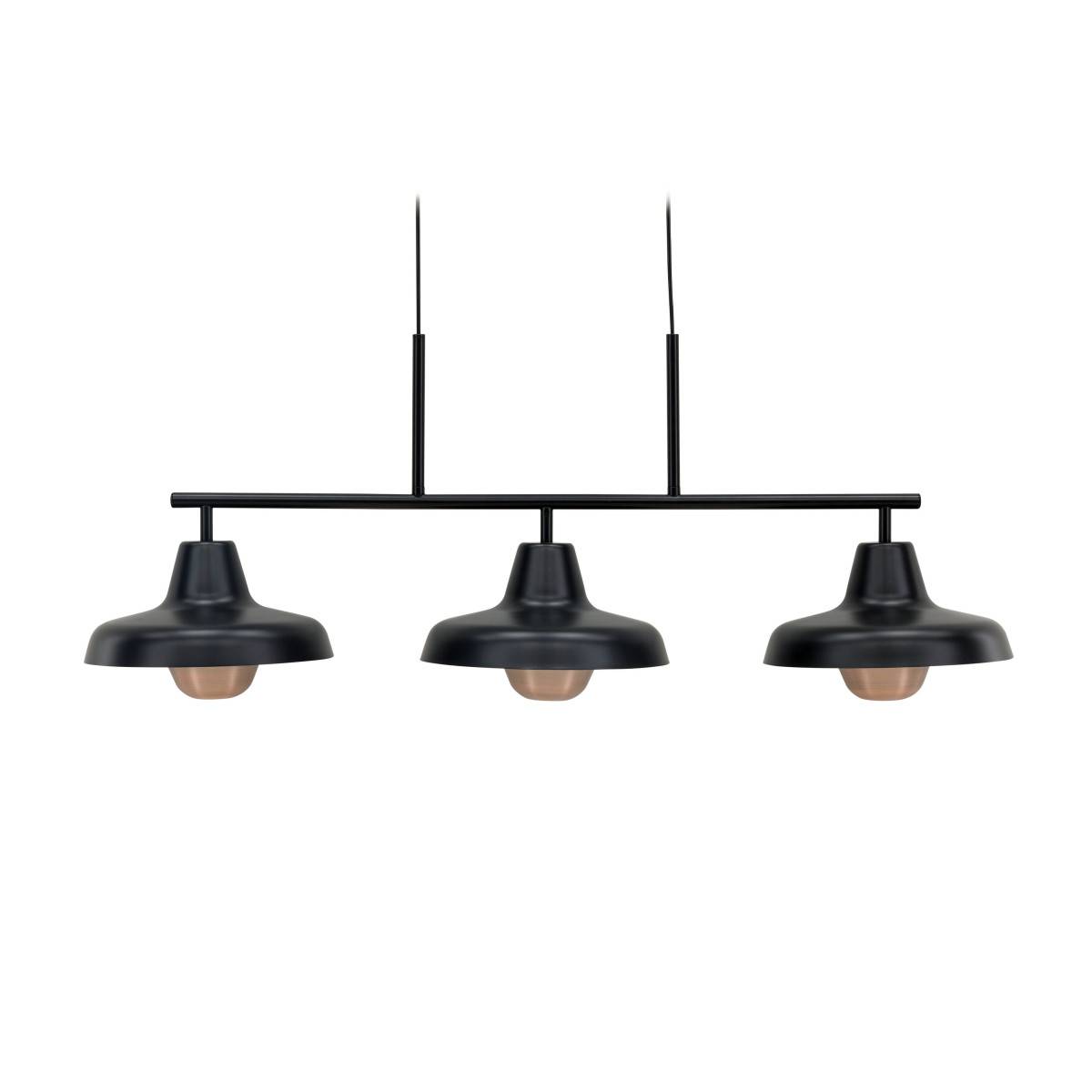 Suspension Design 3 Lampes "Stoten" 112cm Noir - Image 1