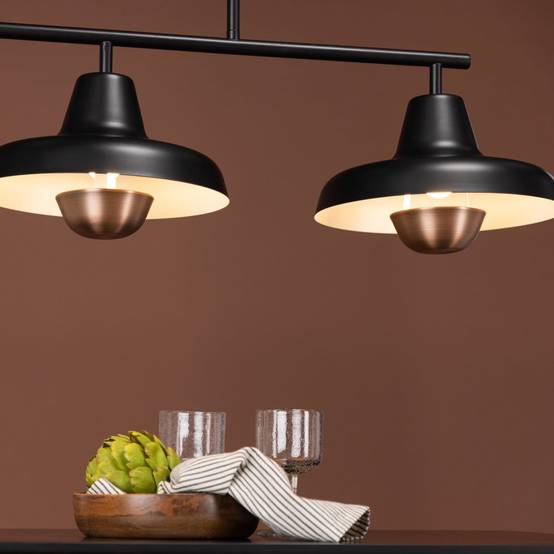 Suspension Design 3 Lampes "Stoten" 112cm Noir - Image 5