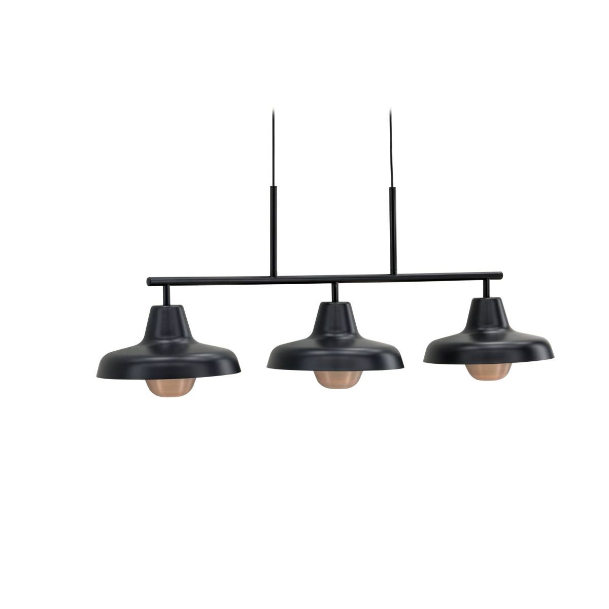 Suspension Design 3 Lampes "Stoten" 112cm Noir - Image 3