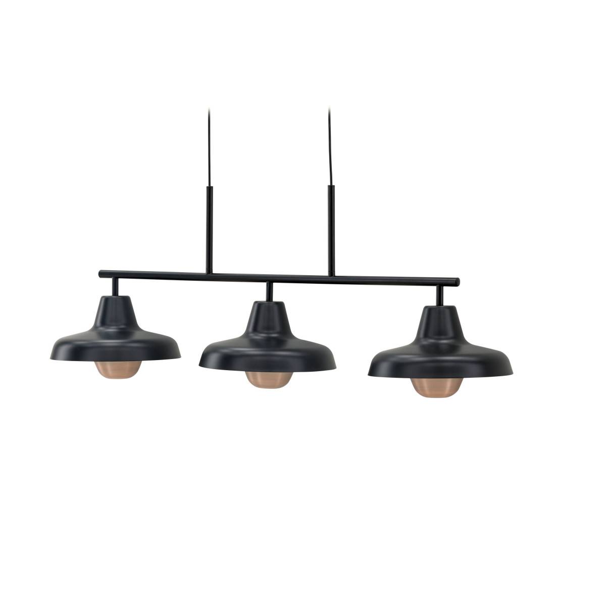 Suspension Design 3 Lampes "Stoten" 112cm Noir - Image 2