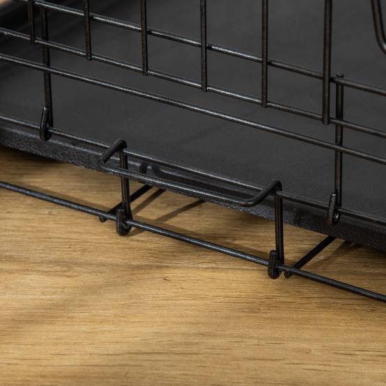 ComfortXL - Cage Transport Chien Chat Métal Pliable Voyage Sécurisée 2 Portes 76cm Noir - ComfortXL Pet Living - Image 7