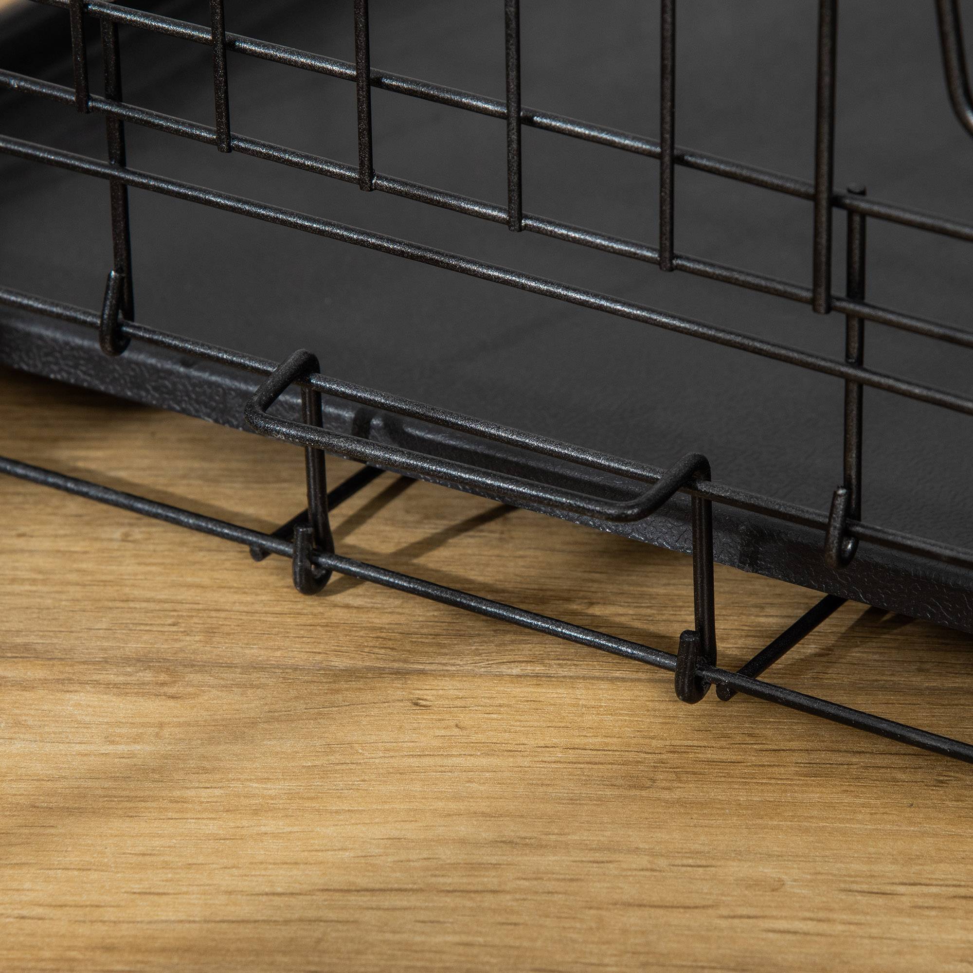 ComfortXL - Cage Transport Chien Chat Métal Pliable Voyage Sécurisée 2 Portes 76cm Noir - ComfortXL Pet Living - Image 7