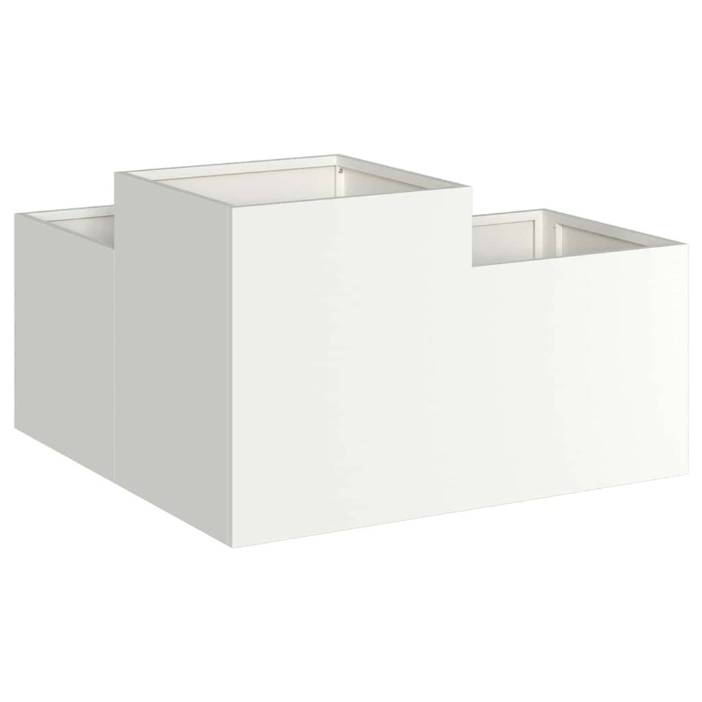 Cache-pot | Bac à fleurs de jardin Blanc 100 x 100 x 48 cm Acier - Image 5