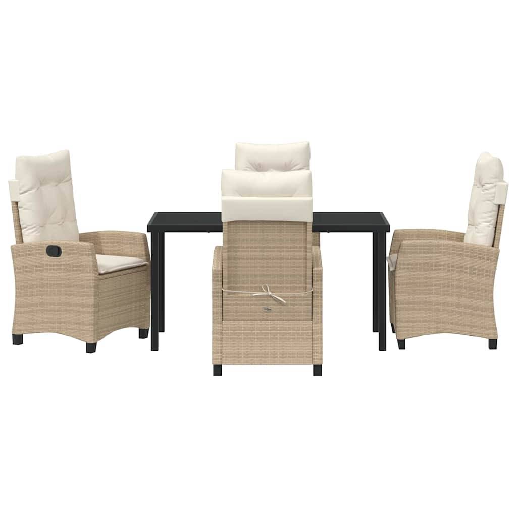 ComfortXL - Ensemble table et chaises de jardin 5 pcs en polyrotin pour 4 convives Beige – ComfortXL Outdoor Living - Image 7
