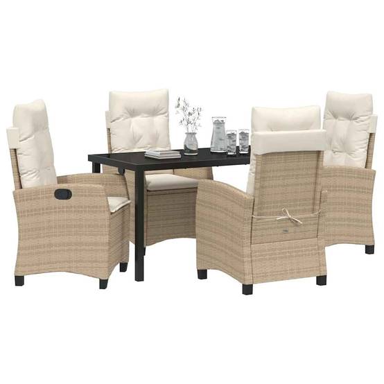 ComfortXL - Ensemble table et chaises de jardin 5 pcs en polyrotin pour 4 convives Beige – ComfortXL Outdoor Living - Image 3