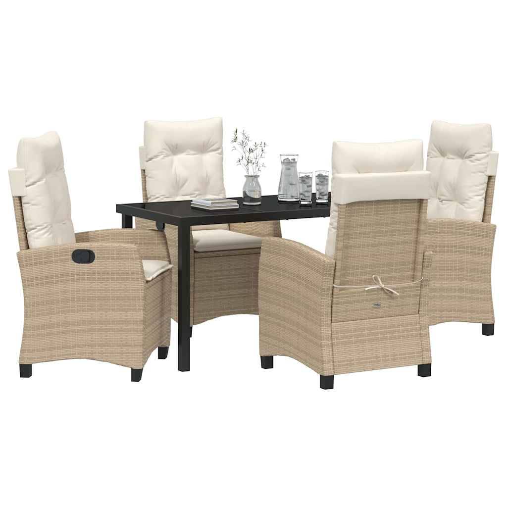 ComfortXL - Ensemble table et chaises de jardin 5 pcs en polyrotin pour 4 convives Beige – ComfortXL Outdoor Living - Image 3