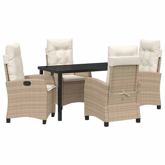ComfortXL - Ensemble table et chaises de jardin 5 pcs en polyrotin pour 4 convives Beige – ComfortXL Outdoor Living - Image 2