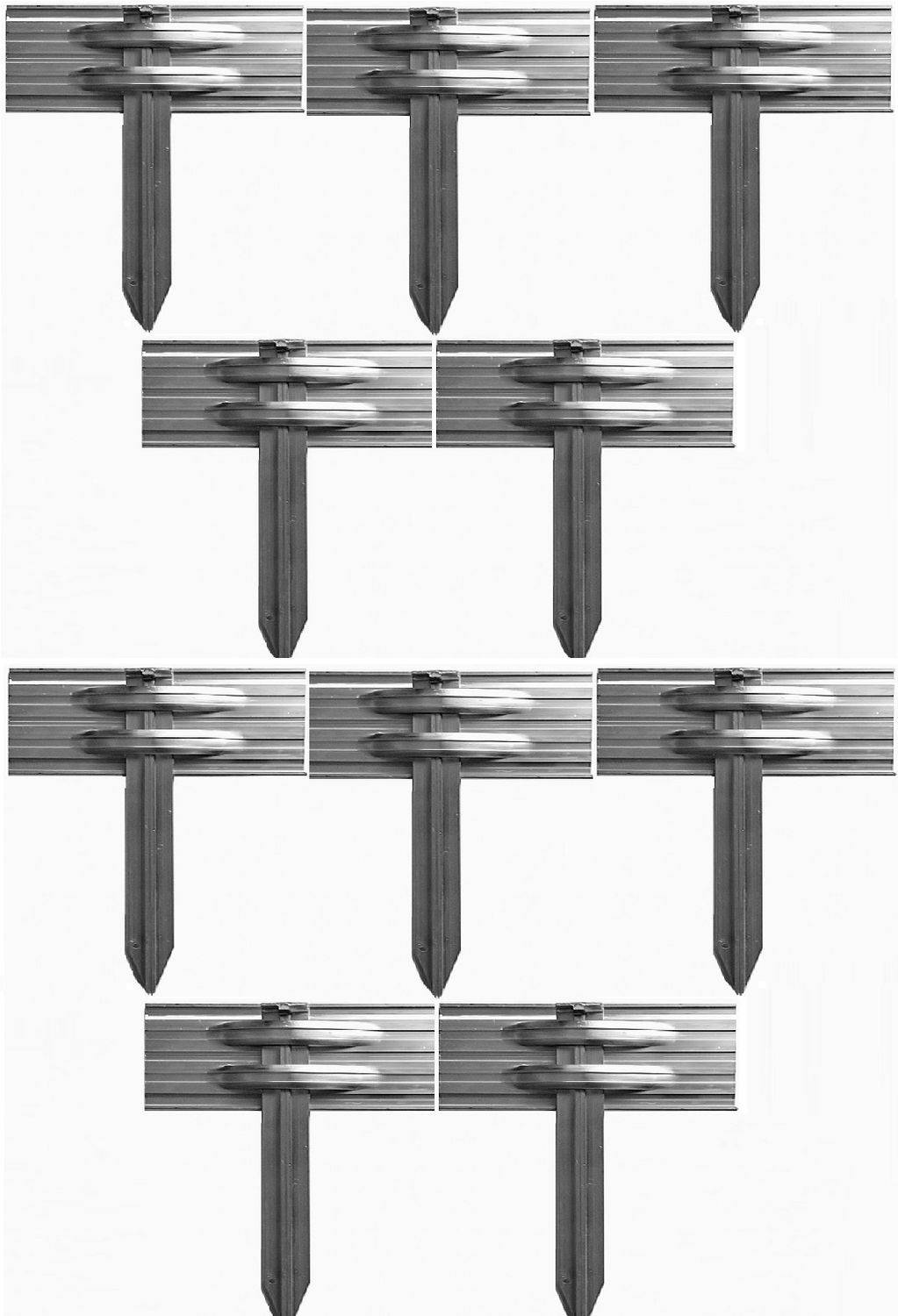 Jeu de 10 ancrages pour Bordures de jardin en aluminium ultra solide, Green-split - Image 2