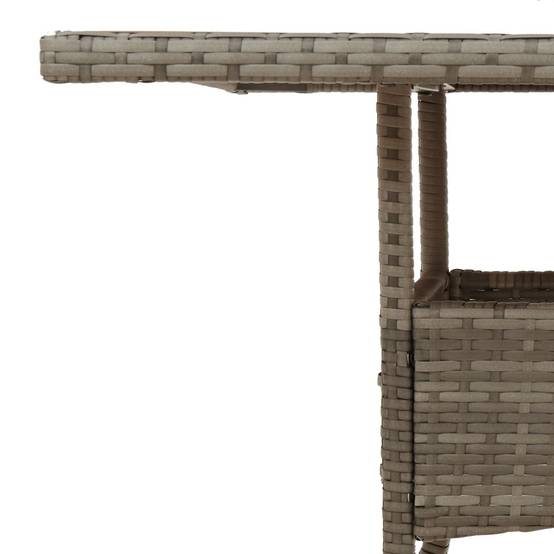 ComfortXL - Table Carrée pour Balcon 80x80cm, Alliance de Résine Tressée Grise et Plateau en Bois d'Acacia – ComfortXL Outdoor Living - Image 9