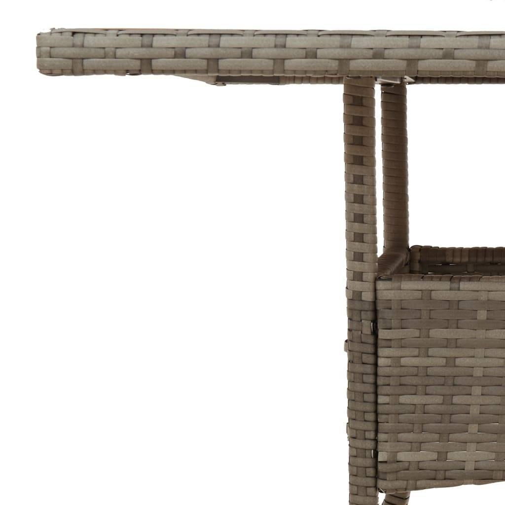 ComfortXL - Table Carrée pour Balcon 80x80cm, Alliance de Résine Tressée Grise et Plateau en Bois d'Acacia – ComfortXL Outdoor Living - Image 9