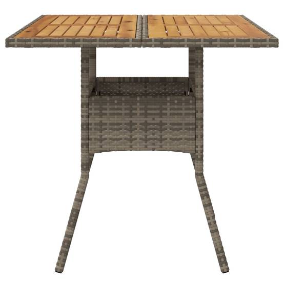 ComfortXL - Table Carrée pour Balcon 80x80cm, Alliance de Résine Tressée Grise et Plateau en Bois d'Acacia – ComfortXL Outdoor Living - Image 4
