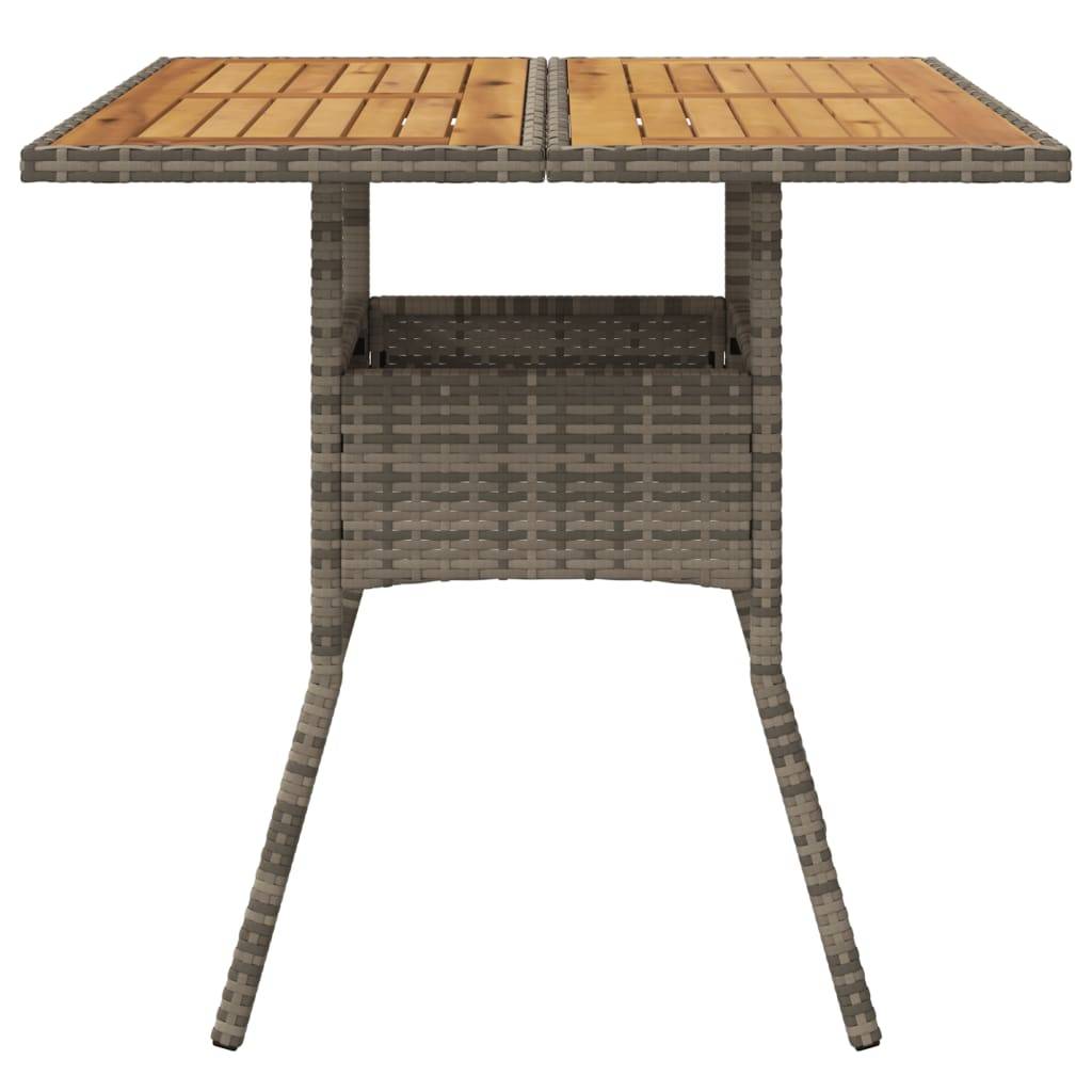 ComfortXL - Table Carrée pour Balcon 80x80cm, Alliance de Résine Tressée Grise et Plateau en Bois d'Acacia – ComfortXL Outdoor Living - Image 4