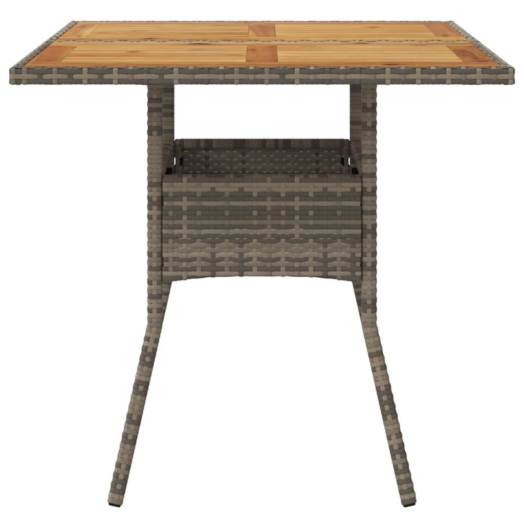 ComfortXL - Table Carrée pour Balcon 80x80cm, Alliance de Résine Tressée Grise et Plateau en Bois d'Acacia – ComfortXL Outdoor Living - Image 5