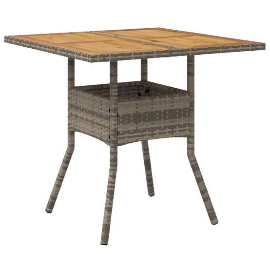 ComfortXL - Table Carrée pour Balcon 80x80cm, Alliance de Résine Tressée Grise et Plateau en Bois d'Acacia – ComfortXL Outdoor Living - Image 6
