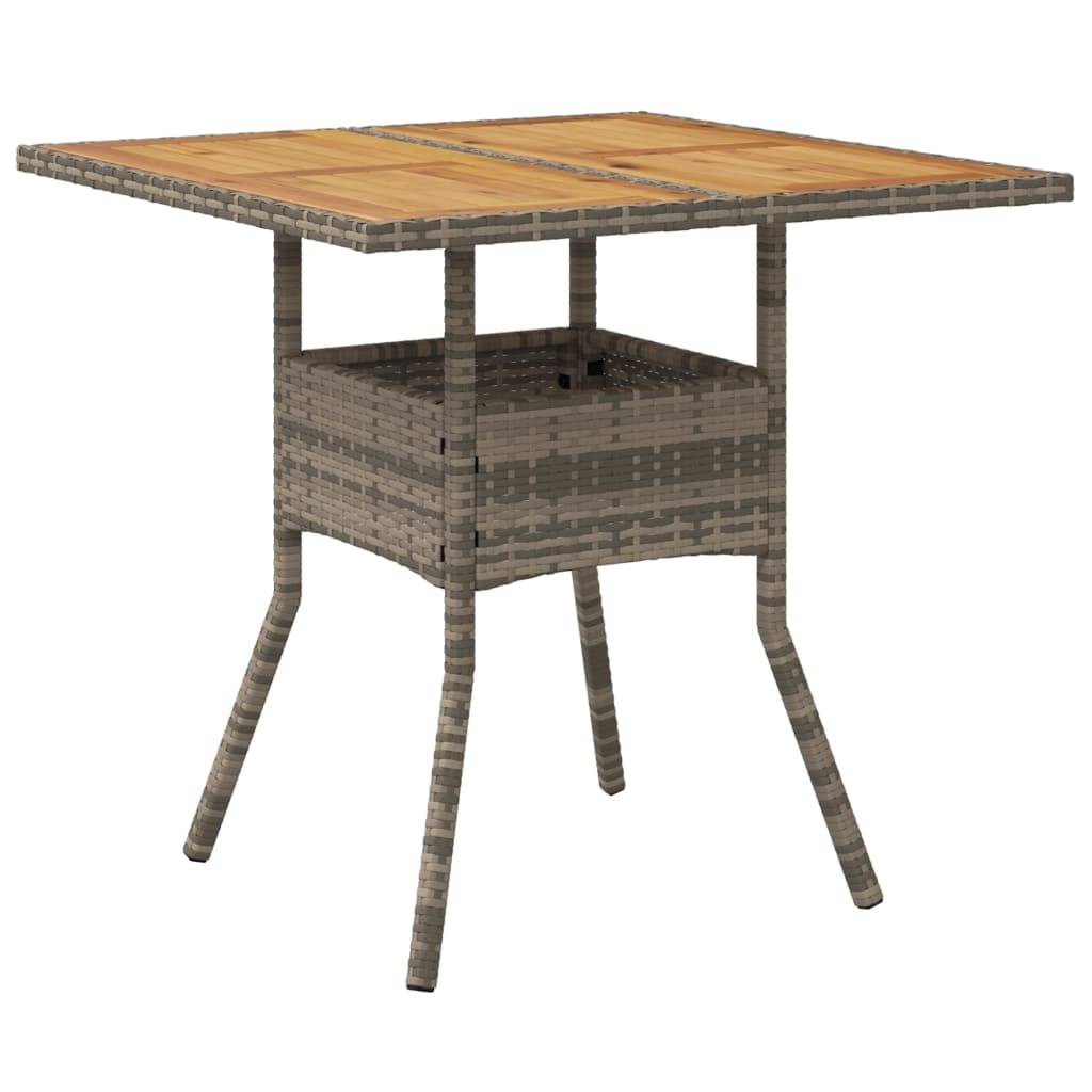 ComfortXL - Table Carrée pour Balcon 80x80cm, Alliance de Résine Tressée Grise et Plateau en Bois d'Acacia – ComfortXL Outdoor Living - Image 6