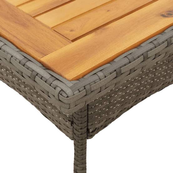ComfortXL - Table Carrée pour Balcon 80x80cm, Alliance de Résine Tressée Grise et Plateau en Bois d'Acacia – ComfortXL Outdoor Living - Image 8
