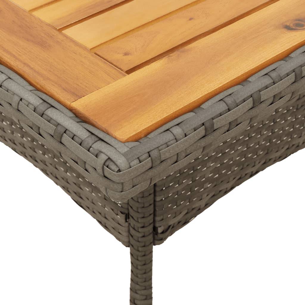 ComfortXL - Table Carrée pour Balcon 80x80cm, Alliance de Résine Tressée Grise et Plateau en Bois d'Acacia – ComfortXL Outdoor Living - Image 8