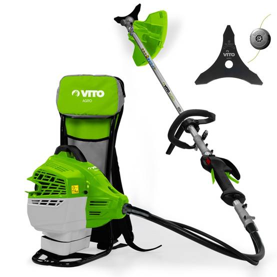 Débroussailleuse Thermique 47cm³ Coupe Ø25cm + Lame et fil nylon Réservoir 1L Autonomie 1h30 Port Sac à dos VITO Professionnel - Image 1