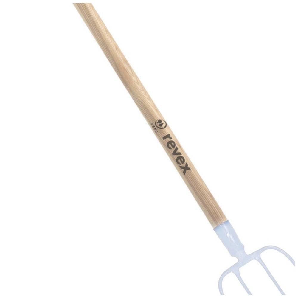 Revex - Mango de madera curvado para horca de cavar 1350 x 38 mm - REVEX