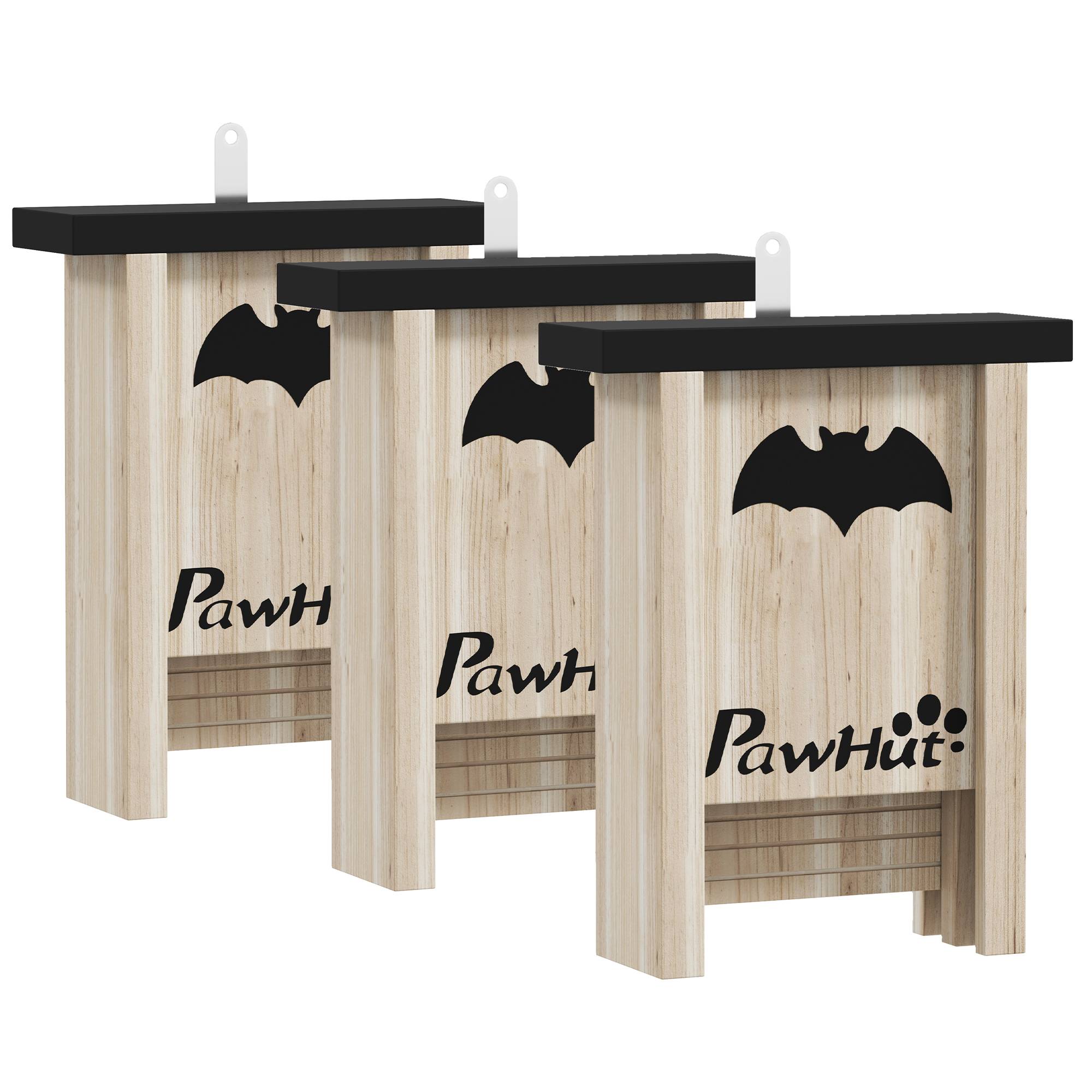 Lot 3 Nichoirs Chauve-Souris Bois Sapin Jardin Abri Météo Résistant Suspendu - ComfortXL Outdoor Living - Image 2